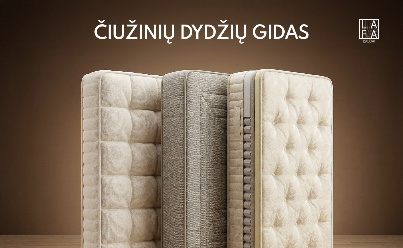 Čiužinių dydžių gidas