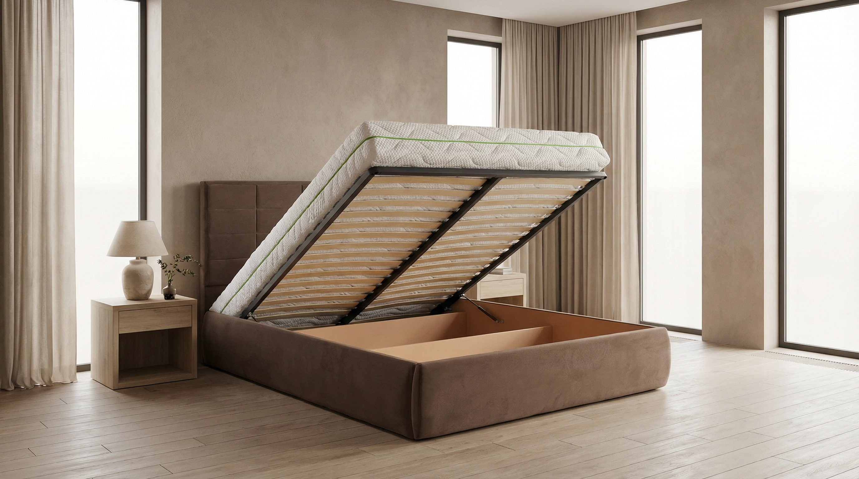 Lova su patalynės dėže